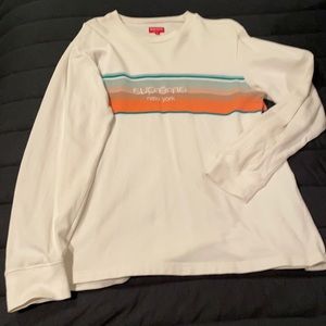 Used excellent condition!  Supreme Shadow Strip L/S Top “White” size M.